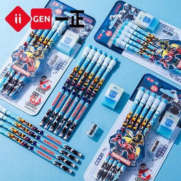 變形金剛形象大橡皮頭HB鉛筆套裝 卡通小學生學習用品 文具 YZ2608