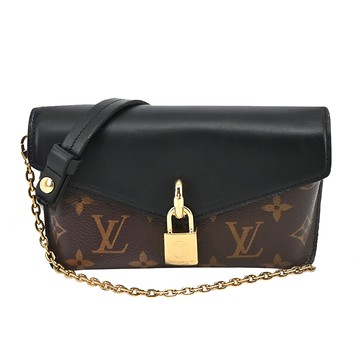 Louis Vuitton Padlock on Strap 經典Monogram帆布鎖扣信封斜背包（黑色）_廠商直送