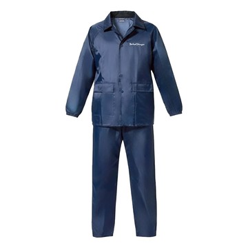 Twin Dragon 雙龍牌 機車型雙拉鍊套裝風雨衣  L  深藍色