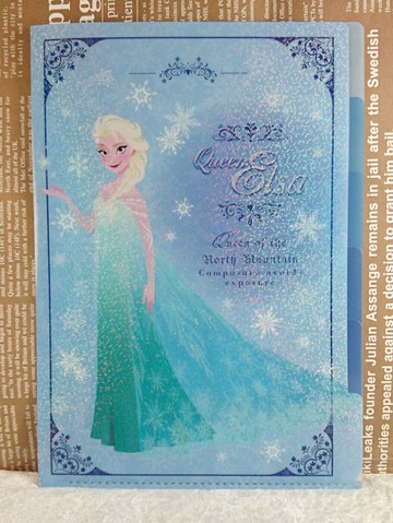 【震撼精品百貨】冰雪奇緣 Frozen 資料夾 淺藍色 亮 5層 震撼日式精品百貨
