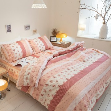 [ 小小碎花鄉村風 ]精梳棉 床包 兩用被組 台灣製造 棉床本舖