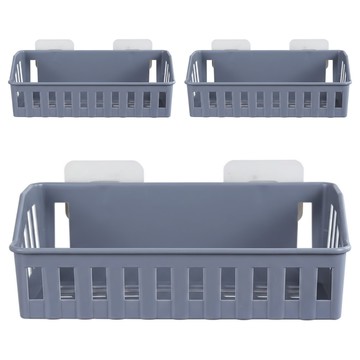 黏貼式置物架 升級款  26.5 x 13 x 9cm  冰川灰  3個