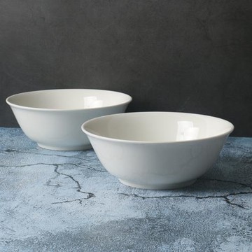 釉下彩湯盤簡約白色家用泡面碗【高端新骨瓷】健康餐具陶瓷大湯盆