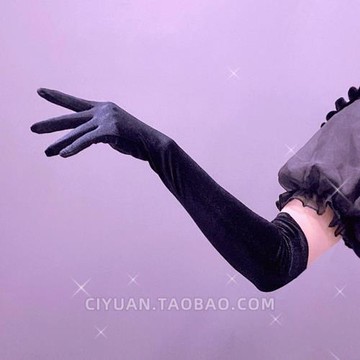 暗黑洛麗塔復古Lolita絲絨手套朋克哥特加長手袖lo娘花嫁寫真拍照