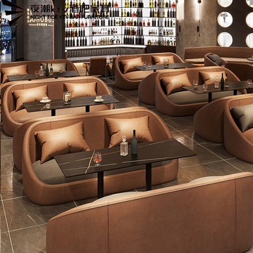 免運/可開票 快速出貨   咖啡廳卡座沙發奶茶店桌椅組合清吧KTV酒吧雙人沙發餐桌商用座椅