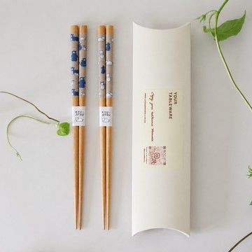 【Yourtableware】快速出貨 日本 KYU-JITSU 忍者與貓咪印花 筷子 夫妻筷 禮盒組 新婚賀禮 喬遷禮