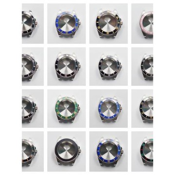 代用SUB手表殼配件機械表套裝黑綠水鬼潛水手表殼適用8215 8200