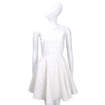 GIAMBATTISTA VALLI 米白色雕花設計無袖洋裝