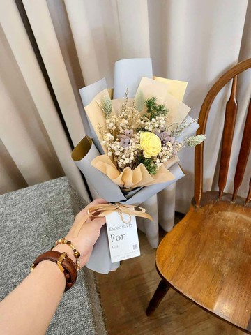 乾燥花束【日式復古】 生日禮物 玫瑰花束 生日花束 畢業花束
