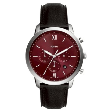 FOSSIL Neutra 醇厚雅仕三眼手錶 皮革錶帶 FS6016 44mm  黑色