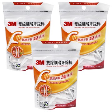 3M 雙線細滑牙線棒 ECO新版  45支  3包