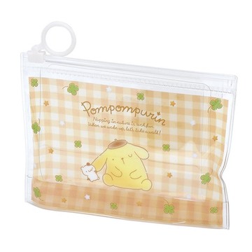 【震撼精品百貨】Pom Pom Purin 布丁狗~日本Sanrio三麗鷗 布丁狗透明夾鏈袋(格子款)*07005