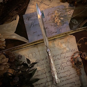 1933年英國喬治五世Sheffield純銀柄Queen's  pattern劍型拆信刀