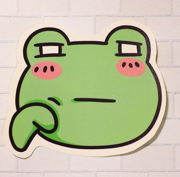 【哈蛙蛙系列】一臉無奈/ 防水貼紙