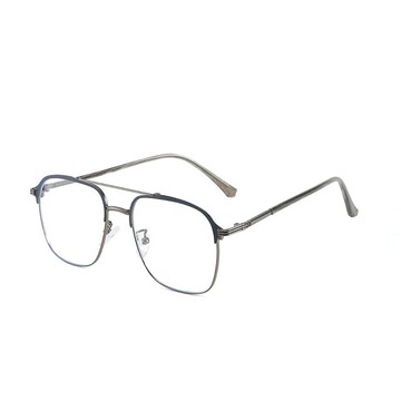 盧米埃的浮影│雙樑設計嵐霧槍灰雲紗鏡腿設計UV400濾藍光眼鏡