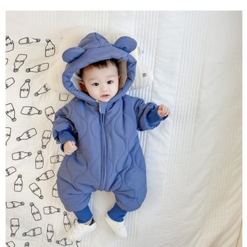 2021嬰兒秋冬款寶寶連體衣哈衣男女童嬰幼兒抱服外出冬季保暖爬服
