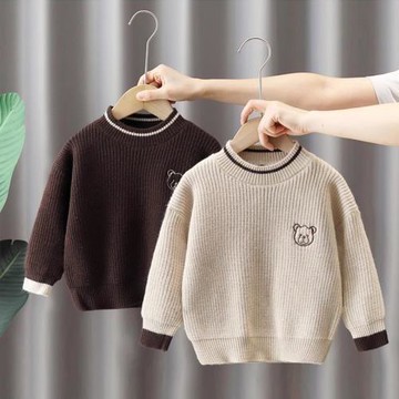 兒童毛衣秋冬裝2026新款男童休閑套頭針織衫洋氣寶寶時髦毛線上衣