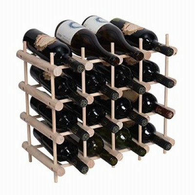 Wooden Stackable Storage Modular countertop Wine Rack Cabinet-Freestanding for Floor Wine Display Stand Holder 16bottle