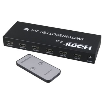 DigiFusion 伽利略 HDMI 2.0 影音分配器 2進4出  HDS204A  黑色