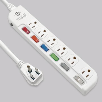 大三元｜威電 延長線 電源線 6尺/9尺 過載斷電6開6座電源線組 CK3662 台灣製造