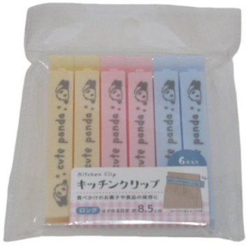 貓熊圖案長型食物封口夾（6入）