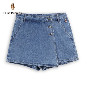 Hush Puppies 短褲 女裝剪接假兩件牛仔短褲