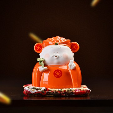 佛像 宗教擺件 家居擺件陶瓷工藝品創意小財神擺件家居桌面生日禮物禮品車載中控臺裝飾品