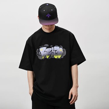 BBK 270g重磅寬松t恤街舞BBOY嘻哈hiphop打底小領口短袖 涂鴉說唱