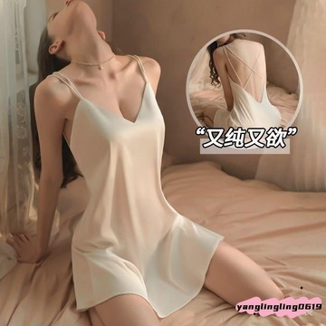 🧊【夏季必備】✨時尚推薦✨午夜魅力純慾性感睡衣裙女 性感家居服睡衣 大尺碼洋裝 素色睡裙 吊帶連身裙 休閒家居服 性感
