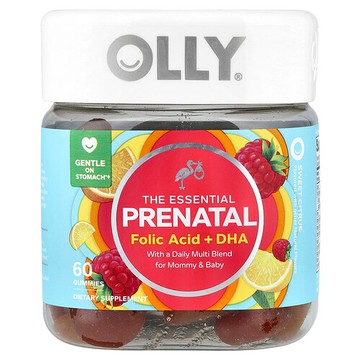 OLLY, The Essential，產前，葉酸 + DHA，甜柑橘味，60 粒軟糖