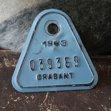 少見古董1983年比利時腳踏車牌 鐵牌 烤漆 擺飾 W777
