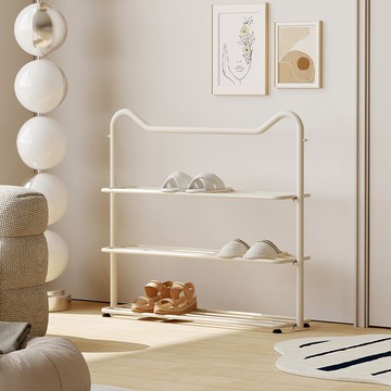 鞋架奶油家用門口多層鐵藝簡易鞋柜宿舍神器鞋子收納小窄架子新款