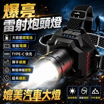 隔日達🎍爆亮頭燈 充電頭燈 登山 頭燈 工作燈 釣魚燈 修車工作燈 露營燈 照明燈 登山 強光頭燈 TYPE-C快充