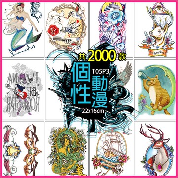 台灣現貨 動漫 貓狗 李小龍半臂系列👑大邱紋身👑【T05P】防水 紋身貼紙 刺青貼紙 紋身貼 刺青貼 半甲 手臂 T05