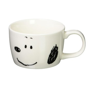 asdfkitty*日本製 金正陶器 SNOOPY史努比白色大臉陶瓷湯杯-可微波-日本正版商品