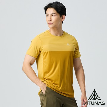【ATUNAS 歐都納】男循環酷涼節能抑菌短袖T恤A1TS2506MC棕黃