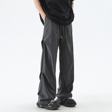 美式闊腿傘兵工裝褲女秋季潮牌高腰寬松百搭潮牌沖鋒褲休閑長褲子