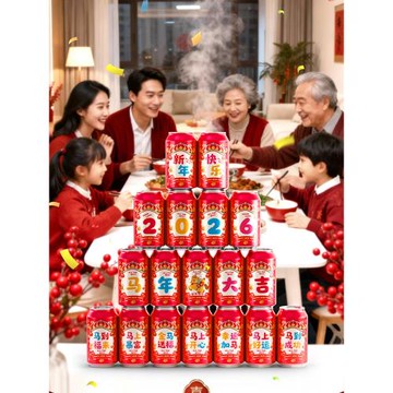 2026馬年可樂貼紙過年新年春節布置飲料貼元旦公司年會氛圍裝飾品