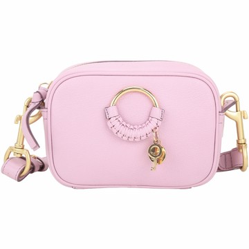 SEE BY CHLOE HANA 編織環山羊皮斜背相機包(粉紫)