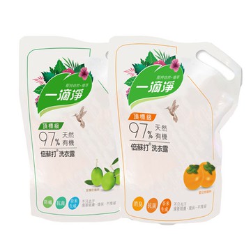 一滴淨有機生活洗衣露洗衣精 苦楝子精粹/ 柿子精粹補充包 1600ml【Jim購物】