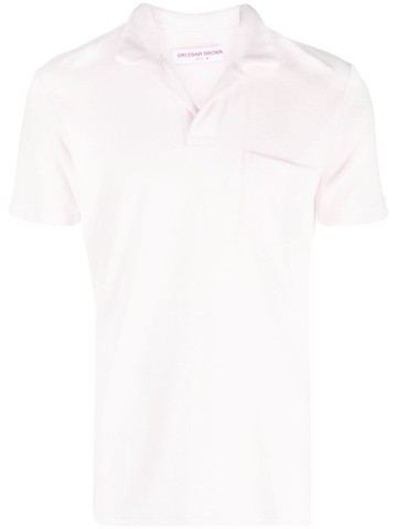 Orlebar Brown - terry-cloth effect polo shirt - men - Cotton - L - Pink