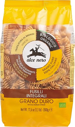 ALCE NERO(アルチェネロ) 有機 全粒粉 フジッリ 500g (オーガニック イタリア産 食物繊維 胚芽 ゆで時間11分)