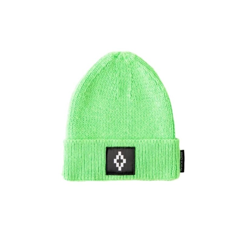 MARCELO BURLON マルセロ ブロン ユニセックス BEANIE ニット帽 GREEN | LINEショッピング