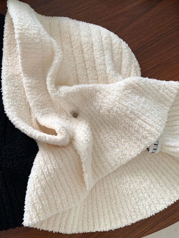 Layered Knit Premium Hood [Cream Ivory]