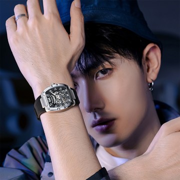 【Mark fairwhale 馬克菲爾】玩酷 潮流 夜光 腕錶 男士 真兩眼 機械錶 6850