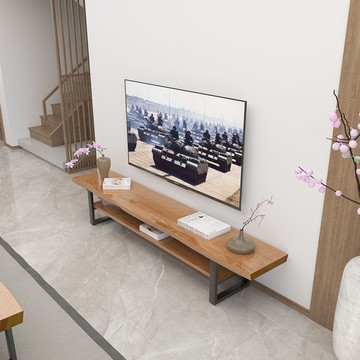 電視櫃 電視櫃茶几組合 實木電視櫃和茶几組合原木松木整板工業風loft民宿極簡小戶型窄款