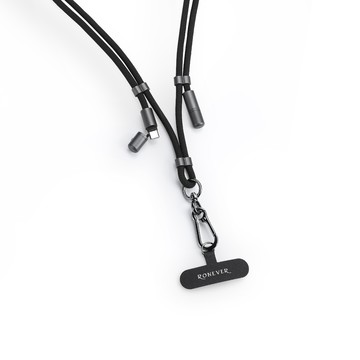 [RONEVER] 手機充電線掛繩6mm/1.7M VPC194 黑