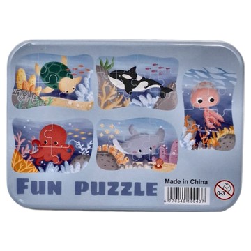 娃娃國 木質拼圖五合一套組 3MM增厚板材 耐摔耐用好抓取  1組