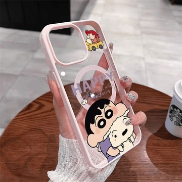 磁吸款開心小新iPhone蘋果17/18 防摔15/16防護14/13保護殼12/11手機殼 潮