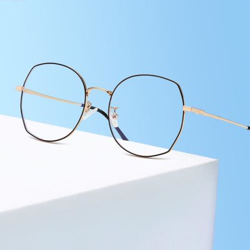 新款多邊形眼鏡框男近視眼鏡架女防藍光電腦鏡時尚平光鏡可配近視
